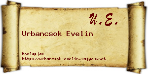 Urbancsok Evelin névjegykártya